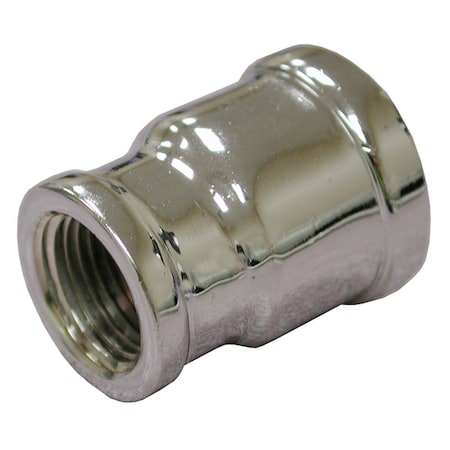 Jones Stephens 1/2in. x 3/8in. Chrome Plated Bronze Reducing Coupling B50051LF